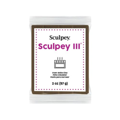 Sculpey Oven-Bake Clay, 2 oz. Bars, Sculpey III Suede Brown, 30 Bars | Polymer Clay, Perfect for Jewelry, Home Decor, and General Crafting - size: 2 oz. Suede Brown (30-Pack)