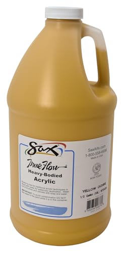 Sax True Flow Heavy Body Acrylic Paint, 1/2 Gallon, Yellow Ochre - 408506 - color: Yellow Ochre