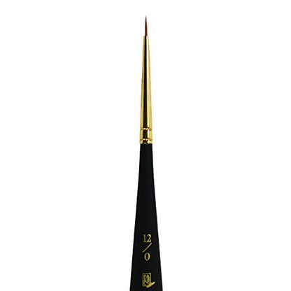 Princeton Mini-Detailer Round Brush, Synthetic, Short Handle, Size 12/0 inch, 1 Count - color: Black, size: 12/0