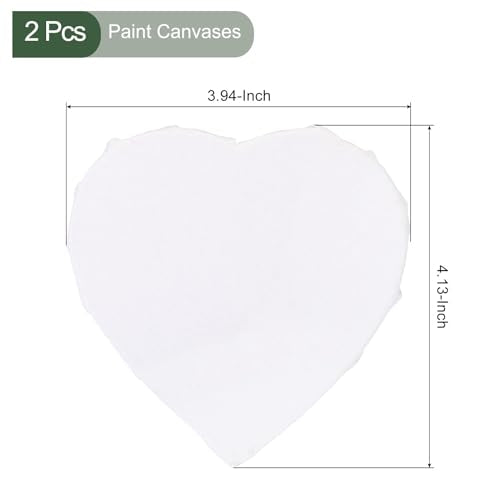 YOKIVE 2 Pcs Paint Canvases, Heart Shape Wood Frame Stretched Blank Art Board Panels | Great for Painting Projects, Watercolor(White, 4x4 Inch) - size: 4x4 Inch