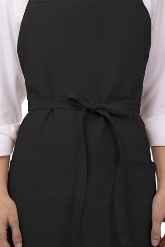 Chef Works Unisex Three Pocket Apron - color: Black, 2 Pack