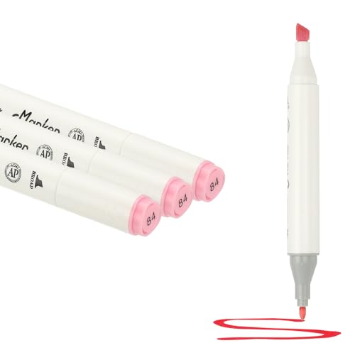 PATIKIL Dual Tip Markers, 3 Pcs Dual Tip Alcohol Markers Set White Barrel with Brush Tip and Fine Tip for Illustration Artist Adult Coloring Drawing Permanent Sketching, Light Purple - color: Light Purple