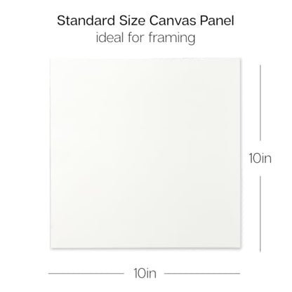 KINGART White Canvas Panel Set – Square, 10x10 Inch, 14-Pack – 100% Cotton, Pre-Primed Gesso Artist Boards for Acrylic, Oil, Sketching, & Mixed Media Painting - color: White, size: 10" x 10"