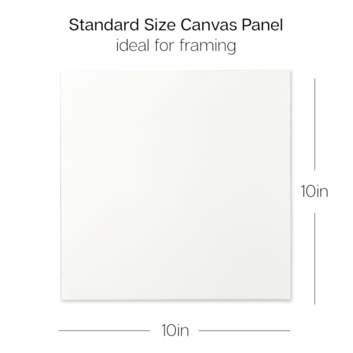 KINGART White Canvas Panel Set – Square, 10x10 Inch, 14-Pack – 100% Cotton, Pre-Primed Gesso Artist Boards for Acrylic, Oil, Sketching, & Mixed Media Painting - color: White, size: 10" x 10"