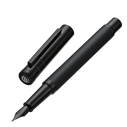 Hongdian Black Forest Fountain Pen Medium Nib Classic Design with Converter and Metal Pen Case Set - color: Black, style: Medium Point