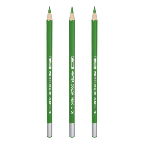 PATIKIL Watercolor Pencils, Emerald Green Color Pencil Set Sketch Coloring Drawing Colored Pencils Bulk Artist Drawing Supplies for Adult Coloring Book Blending, 3 Pcs - color: Emerald Green