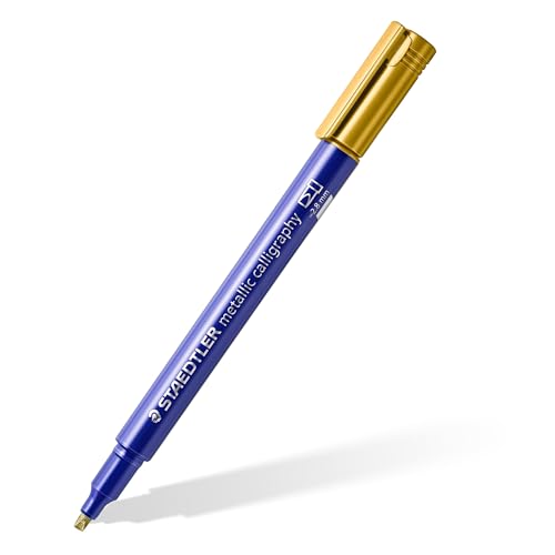Staedtler metallic calligraphy markers, 5 metallic colours for light and dark paper, 8325 TB5
