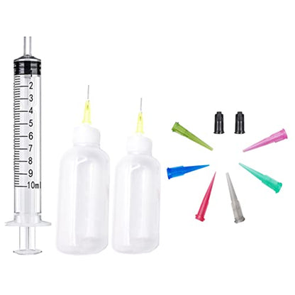 SKYPRO 37 Pcs Dispensers Applicator Bottles and Syringe Set, 30/50ml Dispensing Bottles With Funnel And Dispensing Needles for DIY Quilling, Acrylic Painting, Oiler Bottle, Craft, Artwork Hobbies… - size: Set 20