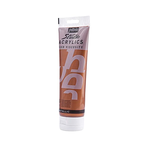 Pebeo Studio Acrylics High Viscosity, Fine Acrylic, 250 ml - Iridescent Copper - color: Iridescent Copper
