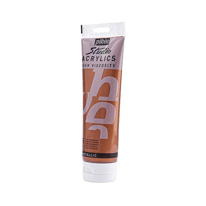 Pebeo Studio Acrylics High Viscosity, Fine Acrylic, 250 ml - Iridescent Copper - color: Iridescent Copper