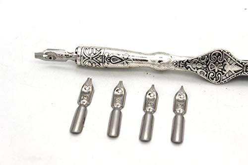 Gullor Calligraphy Pens Set - Dip Pen Handcrafted Calligraphy Set with 18 Nibs, Silver - color: silver