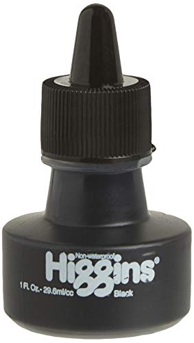 Higgins Pigmented Drawing Ink, Black, 1 Ounce Bottle (44021) - color: Black