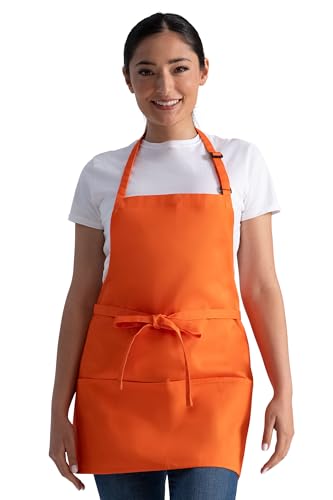 Chef Works Unisex Three Pocket Apron - color: Tangerine