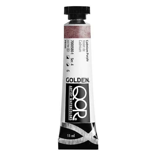 GOLDEN QoR Artist Watercolors, Cadmium Purple, 11 ml Tube