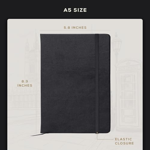 Beechmore Books A5 5.8x8.3 Mixed Media Sketchbook 160 GSM/98LB, Gift Box - color: Charcoal Black, size: A5 - 5.8" x 8.3" Medium
