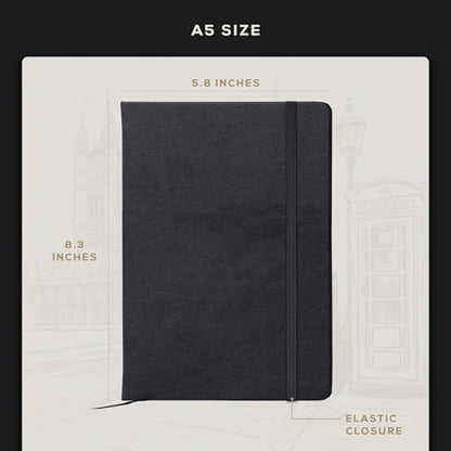 Beechmore Books A5 5.8x8.3 Mixed Media Sketchbook 160 GSM/98LB, Gift Box - color: Charcoal Black, size: A5 - 5.8" x 8.3" Medium