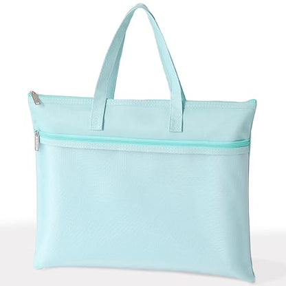 SortRax Large Zipper Pouch with Handle, Fits Letter and A4, Green - color: Green