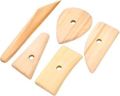 5 Pcs Pottery Clay Ribs Wooden Ceramic Potter Rib Ceramic Clay Sculpting Scrapers Tools Pottery Shaping Trimming Tools, Ceramic and Pottery Tools