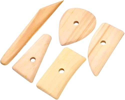 5 Pcs Pottery Clay Ribs Wooden Ceramic Potter Rib Ceramic Clay Sculpting Scrapers Tools Pottery Shaping Trimming Tools, Ceramic and Pottery Tools