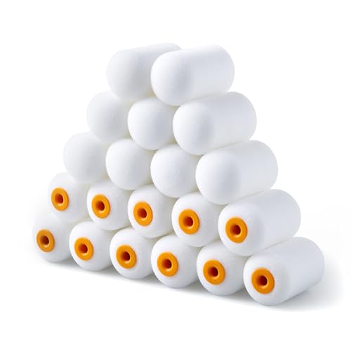Voomey 2 Inch Foam Paint Roller Covers, 20 Pack | Small Foam Paint Rollers for Trim, Edges & Corners, Mini Sponge Rollers for DIY Painting Projects - size: 2 Inch Mini Foam Paint Roller Kit 20 Pack