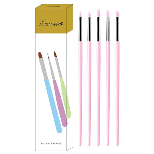 5Pcs Silicone Sculpting Tools for Polymer Clay, Nail Art & Craft DIY | Silicone Shaping Brushes for Clay Modeling, Ceramic, Fondant, Nail Art Design, Detailing and DIY Projects - color: Pink