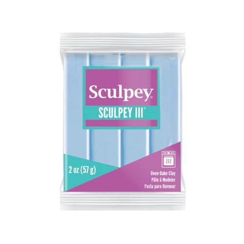Sculpey Oven-Bake Clay, 2 oz. Bars, Sculpey III Sky Blue, 30 Bars | Polymer Clay, Perfect for Jewelry, Home Decor, and General Crafting - size: 2 oz. Sky Blue (30-Pack)