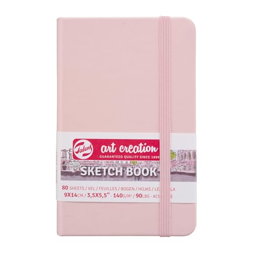 Talens Art Creation Sketchbook, Pastel Pink, 80 Sheets, 3.5 x 5.5 in - color: pastel pink, size: 9×14cm