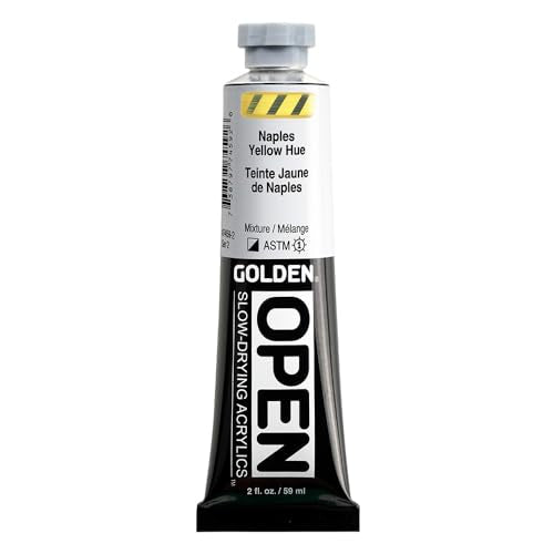 GOLDEN OPEN Slow-Drying Acrylics, Naples Yellow Hue, 2 fl. oz. Tube - color: Naples Yellow Hue, size: 2 Fl Oz (Pack of 1)