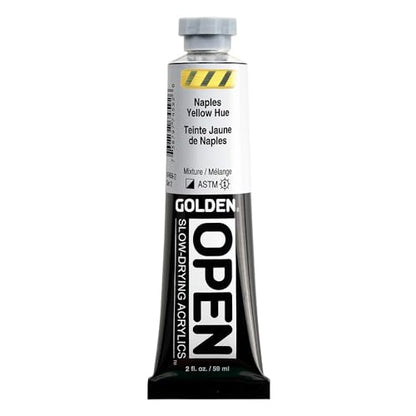 GOLDEN OPEN Slow-Drying Acrylics, Naples Yellow Hue, 2 fl. oz. Tube - color: Naples Yellow Hue, size: 2 Fl Oz (Pack of 1)