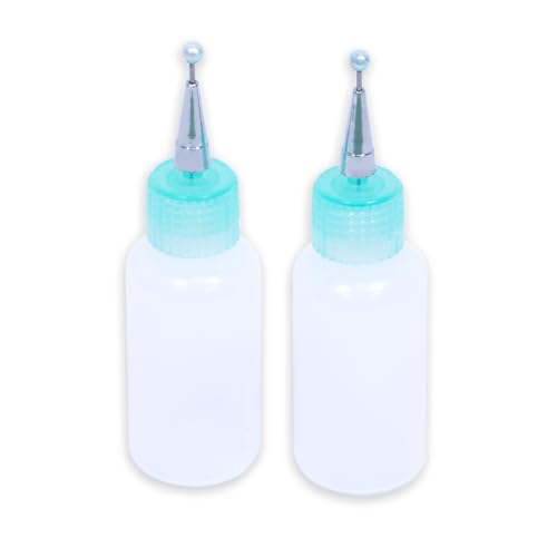 Craftelier - Set of 2 Bottles with Precision Ultrafine Applicator and Closure | Perfect Applicator for Glue, Acrylic Paint or Alcohol Inks | Measures Approx. 8 x 2,4 cm | Capacity 15 ml (0.51 Fl Oz)