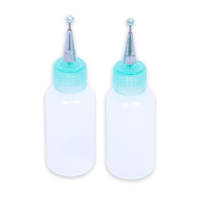 Craftelier - Set of 2 Bottles with Precision Ultrafine Applicator and Closure | Perfect Applicator for Glue, Acrylic Paint or Alcohol Inks | Measures Approx. 8 x 2,4 cm | Capacity 15 ml (0.51 Fl Oz)