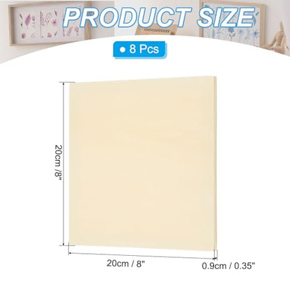 PATIKIL 8 x 8 Inch Wood Canvas Panels, 8pcs Unfinished Wooden Frame Square Art Board for Crafts Oil Paint Pouring Acrylics Painting DIY - size: 8 x 8 Inch