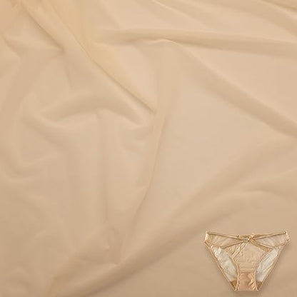 Power Mesh Fabric Superfine Stretch Net 5 Yards Long 60" Wide (Light Nude) - color: Light Nude, size: 5 Yards