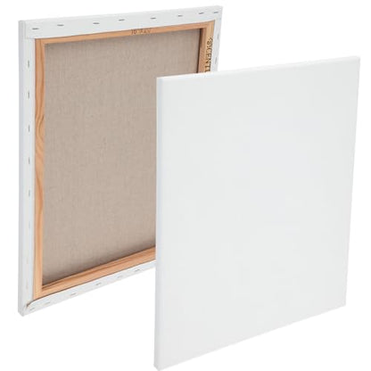 Centurion Deluxe Professional Acrylic Primed Linen Pre-Stretched Canvases, 11oz Linen - 30"x30", Box of 6, 3/4" Deep - Kiln-Dried Stretchers, Back Stapled, Canvas for Painting, Museum Archival Quality