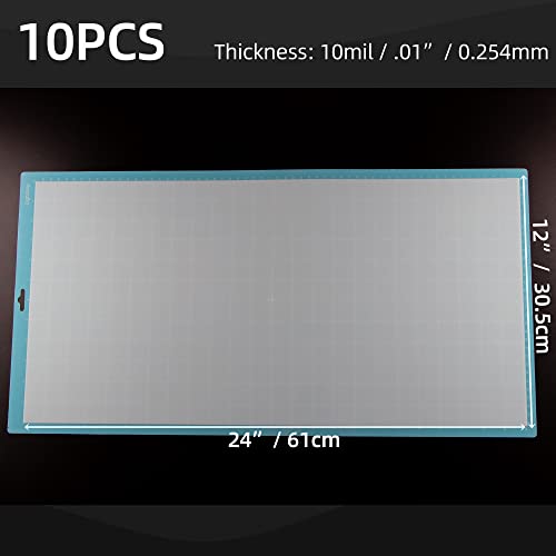 10PCS 10mil Blank Mylar Stencil Sheets,12X24 inch Milky Translucent PET Blank Stencils Sheets,Template Material for Cutting Machines, Laser Cutting, Food-Safe Craft Plastic - size: 10mil, 12" x 24”, 10 Pack