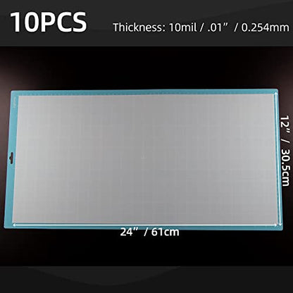 10PCS 10mil Blank Mylar Stencil Sheets,12X24 inch Milky Translucent PET Blank Stencils Sheets,Template Material for Cutting Machines, Laser Cutting, Food-Safe Craft Plastic - size: 10mil, 12" x 24”, 10 Pack