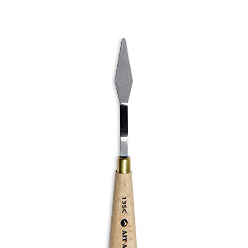 AIT Art Select Painting Knives, Set of 5, Made in Italy, Assorted Trowel Shapes, Carbon Steel Blades with Comfortable Wooden Handles Provide Flexibility and Durability for Easy Paint Spreadability