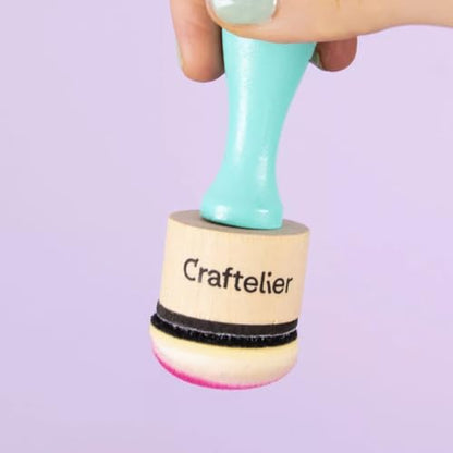 Craftelier - Kit of 2 Ink and Paints Bleding Tools with Base of 30 mm Diameter + Stackable Plastic Containers for Storing Foam Pads | Ideal for Applying Inks in Your Crafts - size: Ink Mixing Blending Tools + Stackable Containers