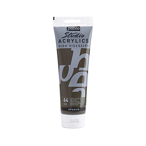 Pebeo Studio Acrylics High Viscosity, Fine Acrylic, 250 ml - Raw Umber - color: Raw Umber, size: 8.45 Fl Oz (Pack of 1)