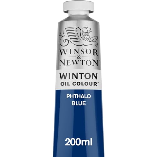 Winsor & Newton Winton Oil Color, 200ml Tube, Phthalo Blue | High-quality pigments, Durable, Lightfast, Permanent, Uniform Consistency, Great Pigment Load - color: Phthalo Blue, size: 6.75 Fl Oz (Pack of 1), style: 6.75-oz Tube