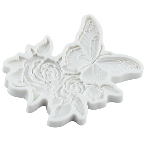 Butterfly Flower Polymer Clay Molds Butterfly Rose Silicone Mold - color: Style S