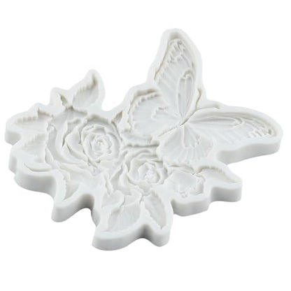 Butterfly Flower Polymer Clay Molds Butterfly Rose Silicone Mold - color: Style S