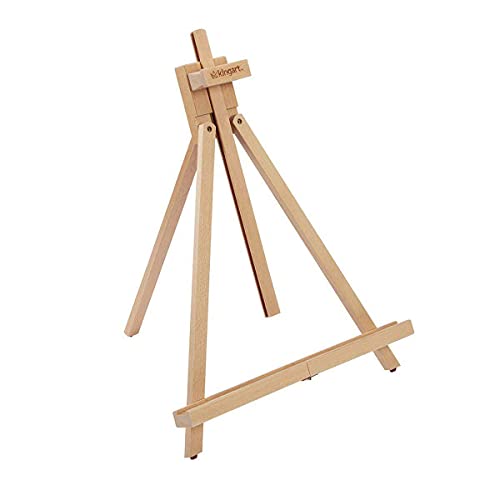 KINGART Tabletop A-Frame Artists Easel, Holds Up to 27" Canvas, Solid Wood, Folding, Portable and Adjustable, for Painting and Display