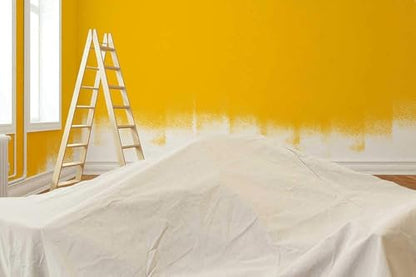 ZUPERIA Canvas Drop Cloth for Painting (Size 4' x 15' Feet Pack of 4) Painters Drop Cloth for Painting, Furniture & Floor Protection All Purpose Thick Canvas tarp with Double Stitched Edges - size: 4' x 15' Feet