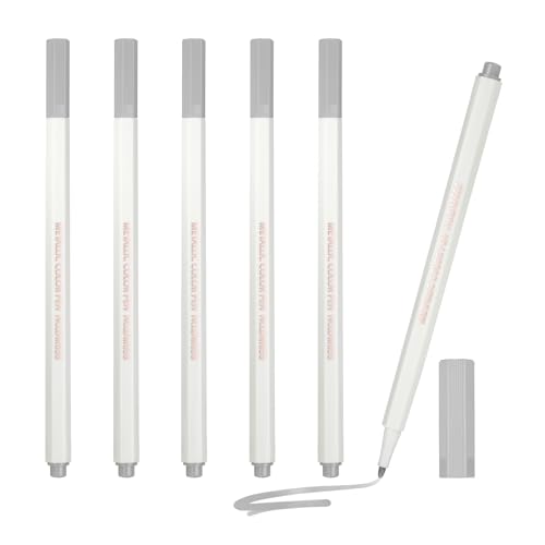 PATIKIL Metallic Marker Pens, 6Pcs Permanent Markers Medium Tip Quick Dry Paint Pen on Plastic Wood Stone Glass Canvas DIY Crafts Art Supplies for Drawing Writing Marking, Silver - color: Silver