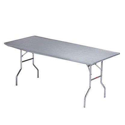6' Rectangle Plastic Table Covers 30" x 72", Bundle of 5 (Metallic Silver) - color: Metallic Silver