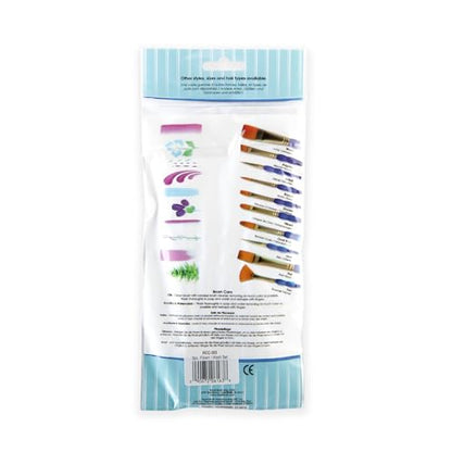 Royal and Langnickel Crafter's Choice Filbert and Wash Taklon Variety Brush Set - Gold (Pack of 9)