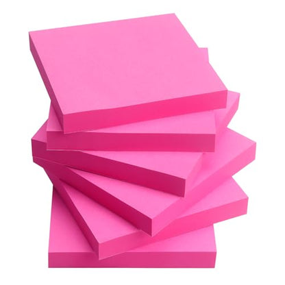 OSBOO Sticky Notes 3x3 with Bright Colors, 6 Pads 100 Sheets/Pad (Rose Red) | Bright Rose Red Self-Stick Notes Pads, 600 Sheets Total, Easy to Stick and Remove, Perfect for Office, School and Home - color: Red