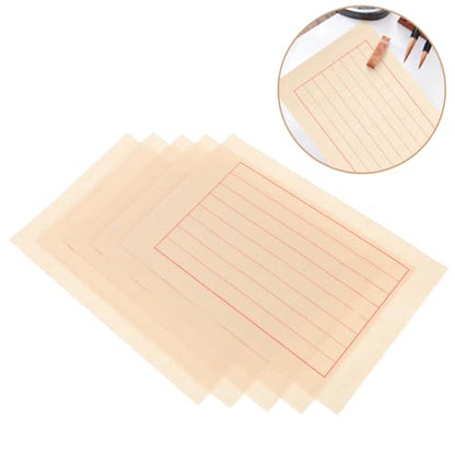 EXCEART Chinese Calligraphy Pad Beige Rice Paper 50 Sheets Smooth Delicate Writing for Calligraphy Practice - color: As Shown,as Shown 1