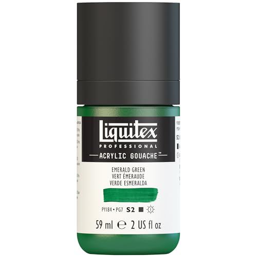 Liquitex Acrylic Gouache, 2-oz (59ml) Bottle, Emerald Green - color: Emerald Green